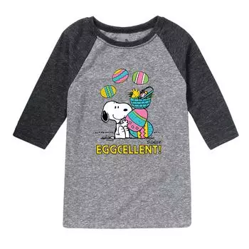 Топ с рисунком реглан Peanuts Eggcellent Snoopy для мальчиков 8–20 лет Licensed Character