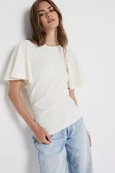 Топ с рукавами ангела River Island, бежевый