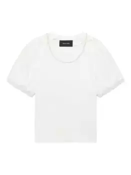 Топ с рукавами-буфами, украшенный жемчугом Simone Rocha, белый