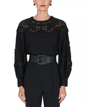 Топ с рукавами-фонариками Carolina Herrera, черный