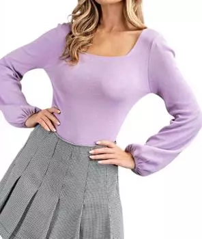 Топ с рукавами-фонариками и завязкой на спине цвета лаванды eesome, лавандовый