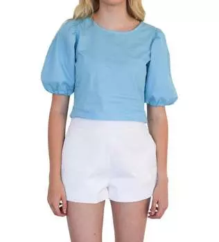 Топ с рукавами-фонариками в цвете Air Blue Never a Wallflower