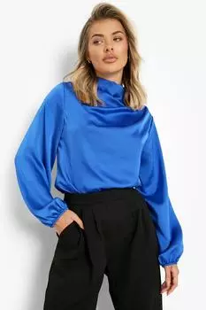 Топ с рукавами-хумотоками Boohoo, кобальтовый