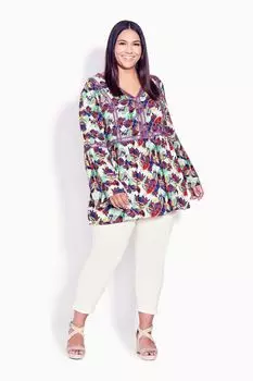 Топ с рукавами-колокольчиками в стиле бохо Avenue, розовый