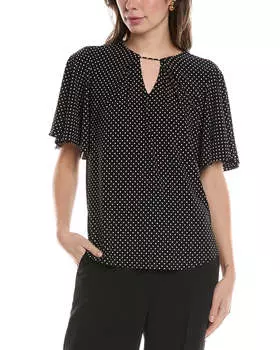 Топ с рукавами-крылышками Anne Klein, черный