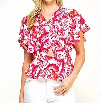 Топ с рукавами-крылышками Ayanna розового цвета Milk & Honey