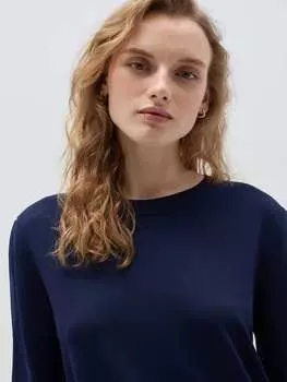 Топ с рукавами три четверти и бусинами Hybrid, цвет dark blue