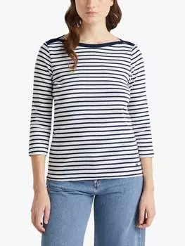 Топ с рукавами в полоску 3/4 Benetton, синий