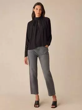 Топ с рукавом летучая мышь с замочной скважиной Ro&Zo, черный