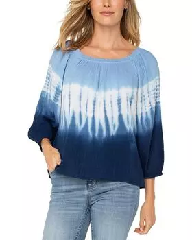 Топ с рукавом три четверти и лодочкой Liverpool Los Angeles, синий