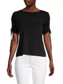 Топ с рюшами Carmen Marc Valvo Black