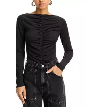 Топ с рюшами FRAME, черный