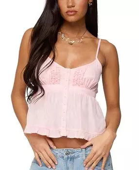 Топ с рюшами Halsey Edikted, розовый