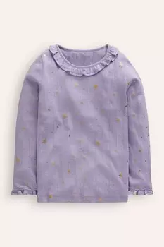 Топ с рюшами и блестками Boden, фиолетовый