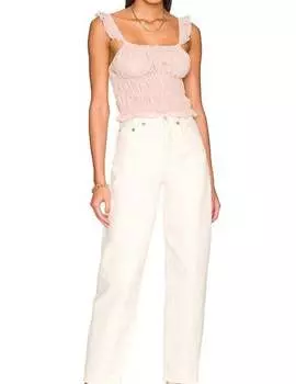 Топ с рюшами и наборным узором бледно-розового цвета BB Dakota