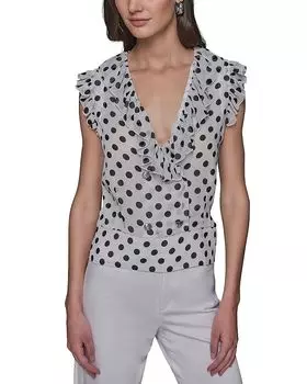 Топ с рюшами KARL LAGERFELD PARIS, белый