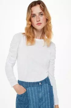 Топ с рюшами на рукавах Whistles, белый
