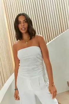 Топ с рюшами по бокам Next, белый