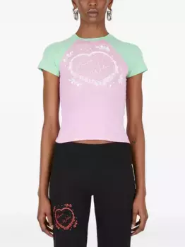 Топ с сердечным принтом и рукавами реглан Maisie Wilen, розовый