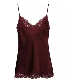 Топ с шелковой кружевной отделкой цвета красного вина Gold Hawk, красный