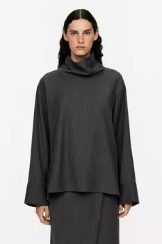 Топ с широким воротником и полосками Arket, серый