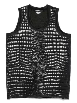 Топ с тиснением под кожу крокодила Junya Watanabe, черный