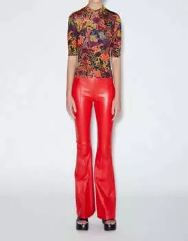 Топ с укороченными рукавами и разноцветным цветочным принтом Rosetta Getty, цвет multi floral