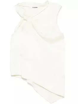 Топ с узлом спереди Jil Sander, нейтральный цвет