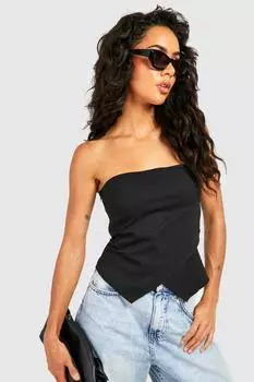 Топ с v-образным подолом Boohoo, черный