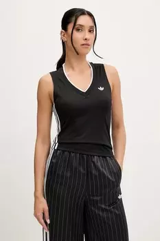 Топ с V-образным вырезом Adidas Originals, черный