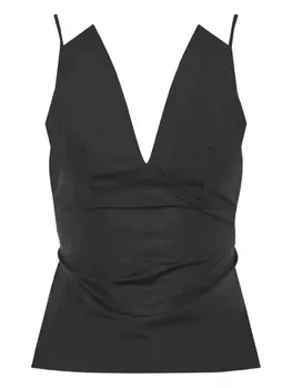 Топ с V-образным вырезом Barba, черный