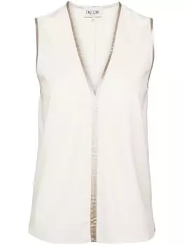 Топ с V-образным вырезом Del Core, нейтральный цвет