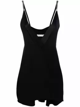 Топ с V-образным вырезом и эффектом металлик Fabiana Filippi, черный