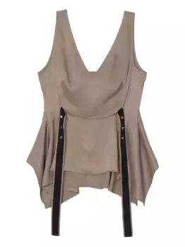 Топ с V-образным вырезом и баской 3.1 Phillip Lim, нейтральный