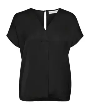 Топ с V образным вырезом и короткими рукавами Inwear, черный