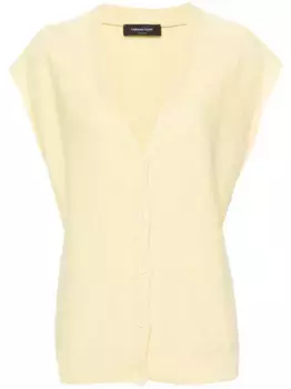 Топ с V-образным вырезом и пайетками Fabiana Filippi, желтый