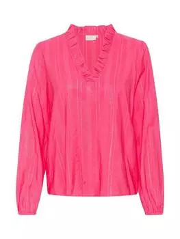 Топ с v-образным вырезом и рюшами от sanni KAFFE, цвет Raspberry