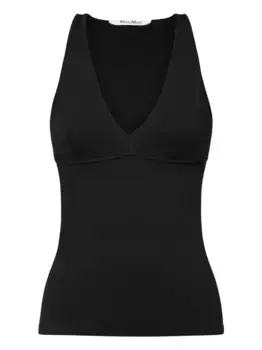 Топ с V-образным вырезом MAX MARA, черный