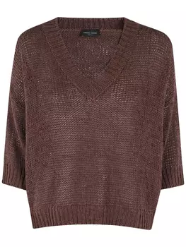 Топ с V-образным вырезом Roberto Collina, коричневый