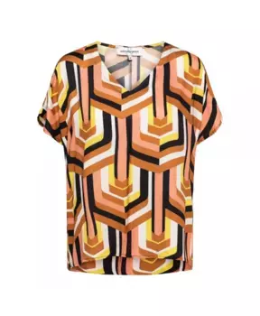 Топ с v образным вырезом в стиле ретро и принтом по всей поверхности &Co Woman, мультиколор