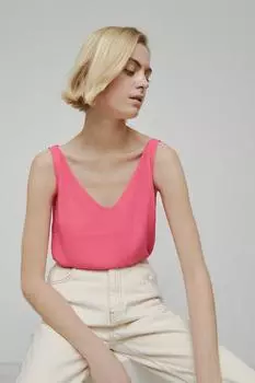 Топ с V-образным вырезом Warehouse, розовый