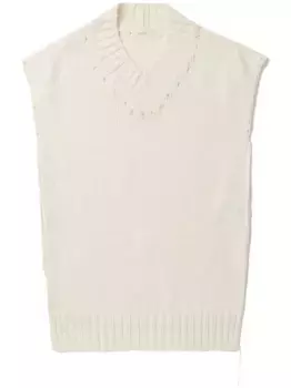 Топ с V-образным вырезом Y's, белый