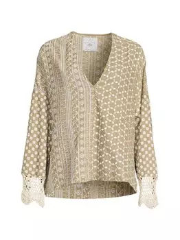 Топ с Вышивкой Area Stars Luna на люверсах, светло - зеленый