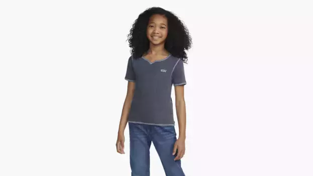Топ с вафельным вырезом для больших девочек 7–16 лет Levi's, цвет Crown Blue