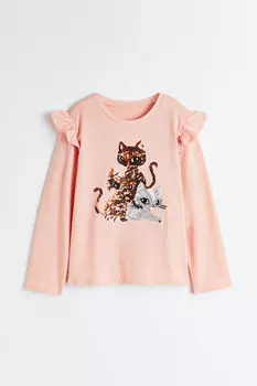 Топ с воланами H&M, розовый