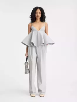 Топ с воланами Ле Вела Jacquemus, светло-серый