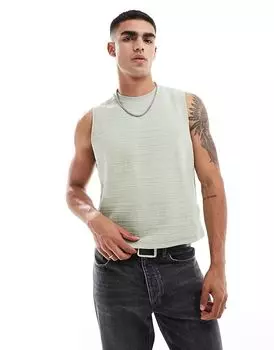 Топ с воротником экипажа в шалфейном цвете ASOS DESIGN