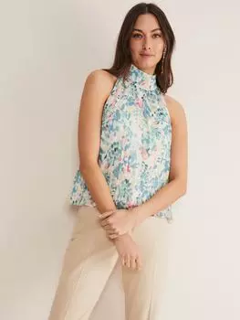 Топ с воротником-халтер и цветочным принтом Lea Phase Eight, пастель/мульти