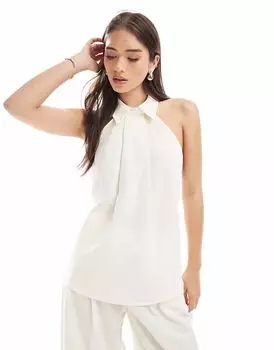 Топ с воротником-халтером ASOS DESIGN в цвете экрю