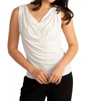 Топ с воротником-хомутиком белого цвета Frank Lyman